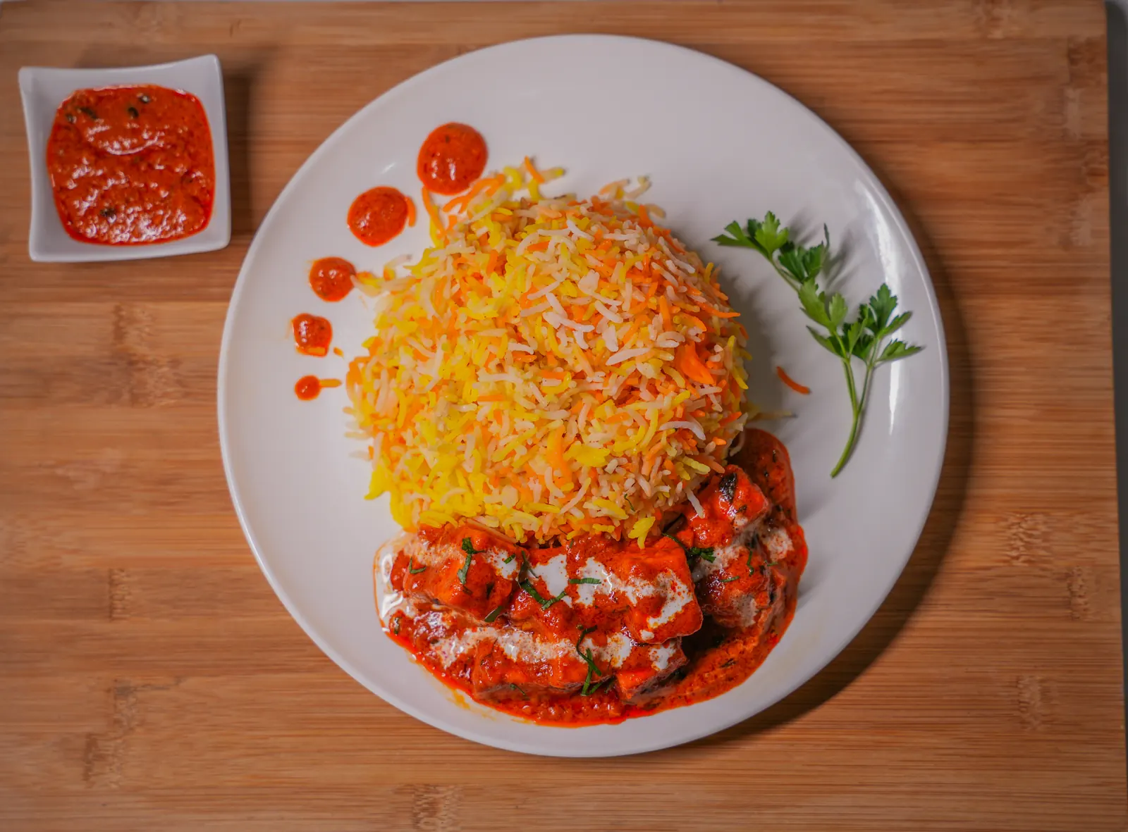 Paneer makhani with saffron rice